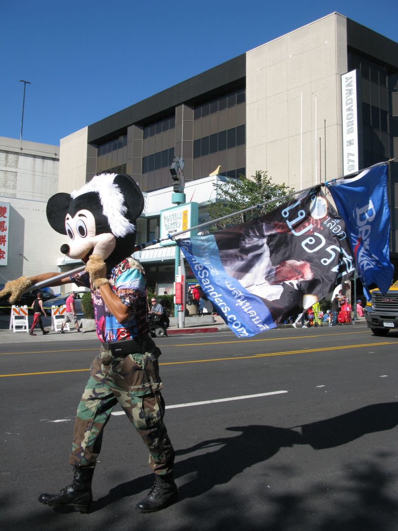 Bernie Sanders banner, Chinatown